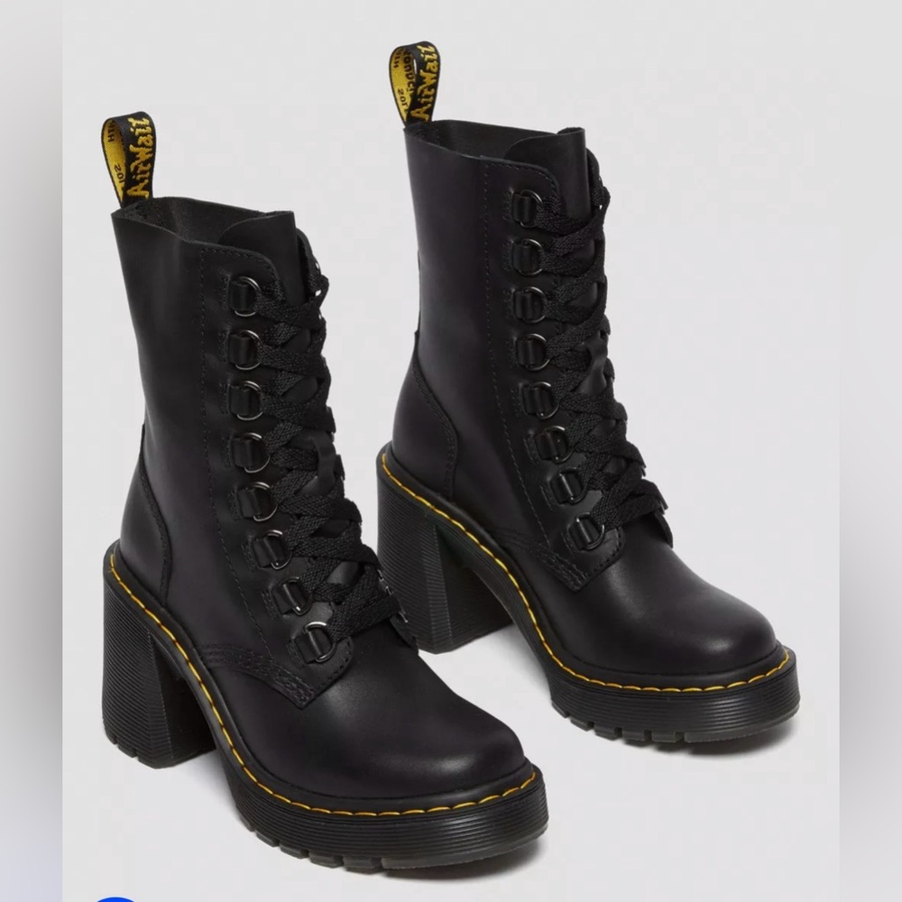Dr. Martens Black Lace-Up Platform Boots